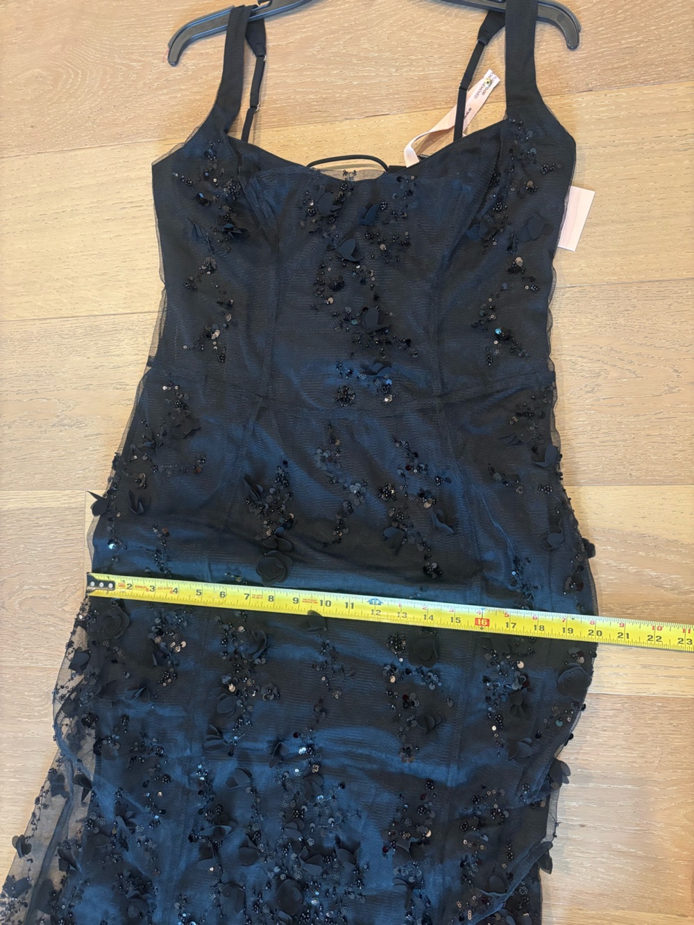 Oh Polly Vasanta Embellished Appliqué Soft-Scoop Corset Gown 10 Black NWT Maxi - Picture 13 of 14